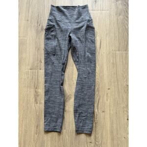 Lululemon High Rise Pockets Workout Leggings Women’s Size 4 Heather Gray